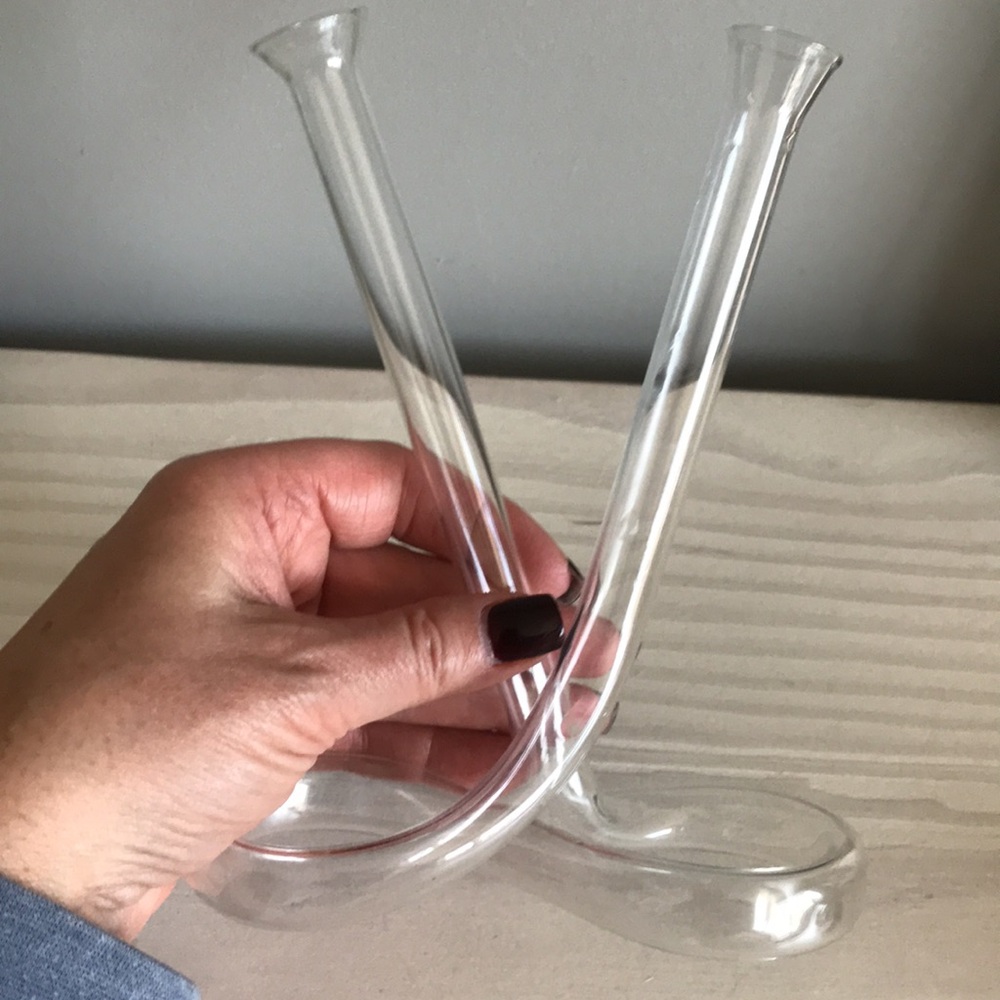 VTG Art Deco Retro Twist Propagate Double Stem Bud Vase - Picture 3 of 4